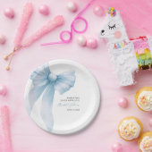 Coquette Blue Bow Brautparty Pappteller (Party)