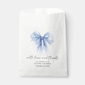 Coquette Blue Bow Brautparty Vielen Dank Geschenktütchen (Vorderseite)