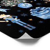 Coquette Blue Bow Nutcracker Xmas Frohe Weihnachte Poster (Ecke)