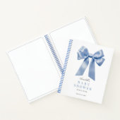 Coquette Blue Bow Ribbon Baby Showbook Notizblock (Innenseite)