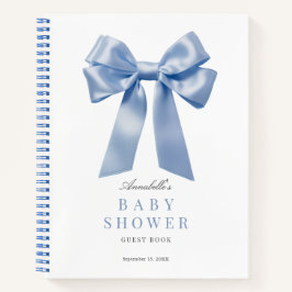 Coquette Blue Bow Ribbon Baby Showbook Notizblock