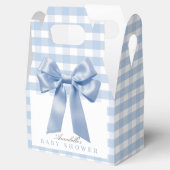 Coquette Blue Bow Ribbon Boy Baby Dusche Geschenkschachtel (Geöffnet)