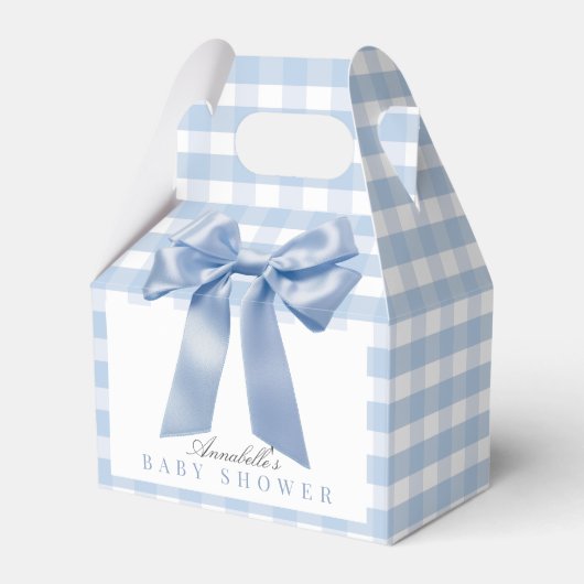 Coquette Blue Bow Ribbon Boy Baby Dusche Geschenkschachtel (Vorderseite)