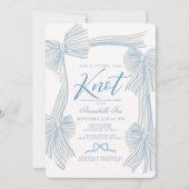 Coquette Blue Bow Zähmung des Brautparty des Knote Einladung (Vorderseite)