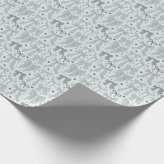 Coquette Blue Bows & Hearts Geschenkpapier (Ecke)