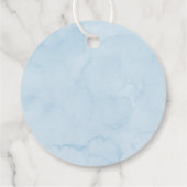 Coquette Blue Boy Bow Baby Dusche Geschenkanhänger (Rückseite)