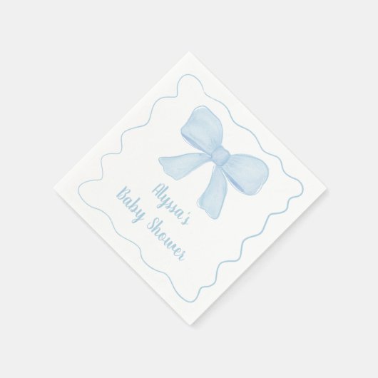 Coquette Blue Boy Bow Baby Dusche Serviette (Ecke)