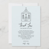 Coquette Blue Chapel Wedding Photo Dankeskarte (Vorderseite)