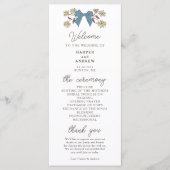 Coquette Blue Yellow Bows Hochzeitsprogramm Programm (Vorderseite)