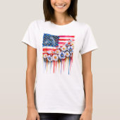 Coquette Blume USA Patriotic American Flag T-Shirt (Vorderseite)