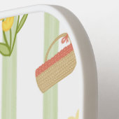 Coquette Blumenkörbe Personalisiert Name & Slogan Pickleball Schläger (Linke Seite)