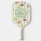 Coquette Blumenkörbe Personalisiert Name & Slogan Pickleball Schläger (Vorderseite)