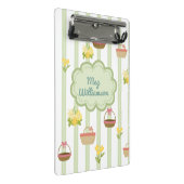 Coquette Blumenkörbe Personalisierter Name Mini Klemmbrett (Schrägansicht)