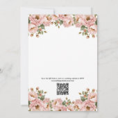 Coquette Blumenrot Rosa QR Code UAWG Wedding Einladung (Rückseite)