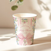 Coquette Blush Pink Bow Rose Babydusche Pappbecher