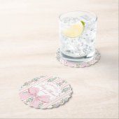 Coquette Blush Pink Bow Rose Babydusche Untersetzer (Vor Ort)