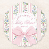 Coquette Blush Pink Bow Rose Babydusche Untersetzer (Vorderseite)