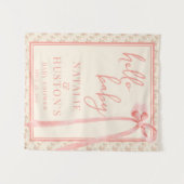 Coquette Blush Pink Bow Whimsical Niedlich Baby Du Wandteppich (Vorderseite (Horizontal))