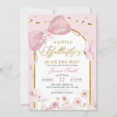Coquette Blush Pink Butterfly Baby Shower Einladung (Vorderseite)