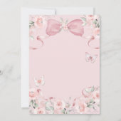 Coquette Blush Pink Butterfly Primera Communion Einladung (Rückseite)