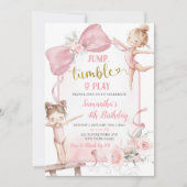 Coquette Blush Pink Floral Bow Birthday  Einladung (Vorderseite)