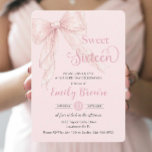 Coquette Blush Pink Ribbon Bow Sweet 16 Birthday Einladung<br><div class="desc">Personalize this chic coquette sweet sixteen birthday invitation with own wording easily and quickly,  simply press the customize it button to further re-arrange and format the style and placement of the text.  Matching items available in store!  (c) The Happy Cat Studio</div>