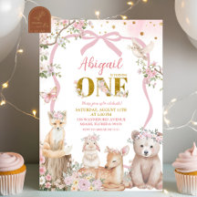 Coquette Blush Pink Spring woodland animals