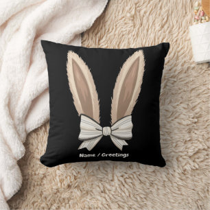 Coquette-Bogen-Hasenohren Süßer Hase Frohe Ostern Kissen