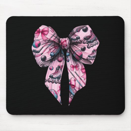 Coquette-Bogen Inline-Hockey-Spielerin Mädchen Mut Mousepad (Vorne)