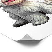 Coquette-Bogen-Mastiff-Hund-Mama-Mädchen-Rosa Poster (Ecke)