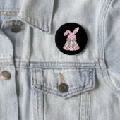 Coquette-Bogen-Osterhase-Frühlingsblumen-Frauen-T- Button (Beispiel)