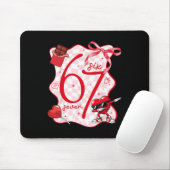 Coquette-Bogen Sechs Sieben 67 Meme Dabbing Herz V Mousepad (Mit Mouse)