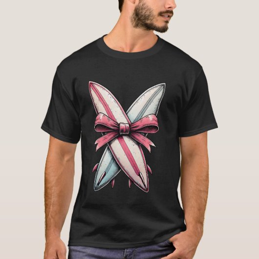 Coquette-Bogen-Surfing-Muttertag-Surfboarder-Surfe T-Shirt (Vorderseite)