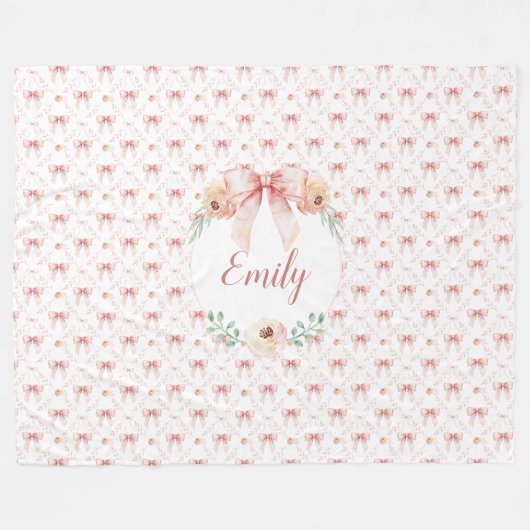 Coquette Bogen Wasserfarbe Fleecedecke (Vorderseite (Horizontal))