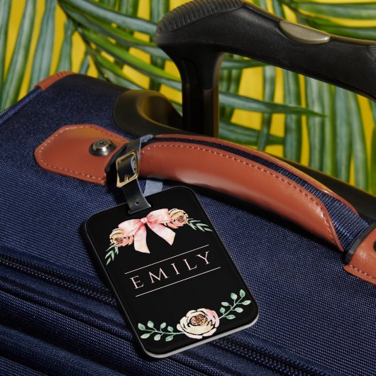 Coquette Bogen Wasserfarbe Gepäckanhänger (Vorderseite Insitu 1)