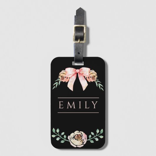 Coquette Bogen Wasserfarbe Gepäckanhänger (Vorderseite Vertikal)