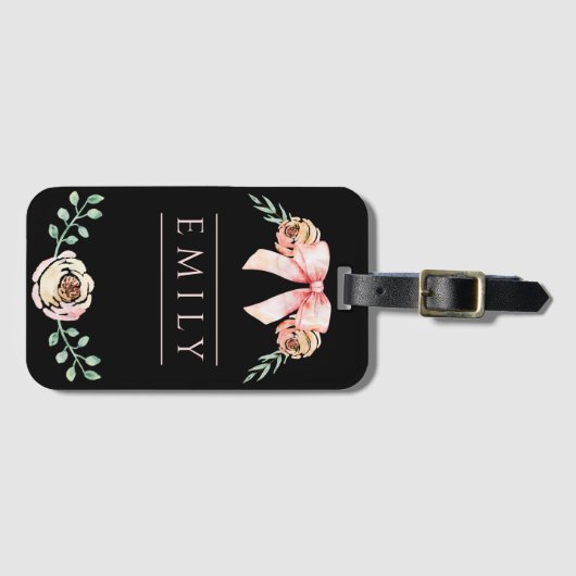 Coquette Bogen Wasserfarbe Gepäckanhänger (Vorderseite (Horizontal))