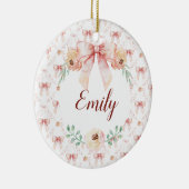 Coquette Bogen Wasserfarbe Keramik Ornament (Rechts)