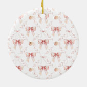 Coquette Bogen Wasserfarbe Keramik Ornament (Hinten)