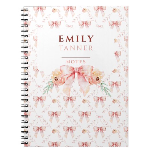 Coquette Bogen Wasserfarbe Notizblock (Vorderseite)