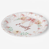 Coquette Bogen Wasserfarbe Pappteller (Schrägansicht)