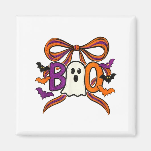 Coquette Boo Ghost Bow Niedlich Spooky Funny Hallo Magnet (Vorne)