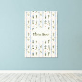 Coquette Botanical Pink Bow Custom Name Nursery Leinwanddruck (Insitu (Holzboden))