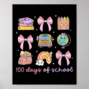 Coquette Bow 100 Tage Schullehrer Gi Poster