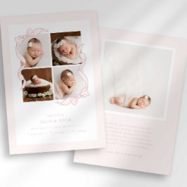 Coquette Bow 4 Frame Photo Birth Announcement Ankündigung