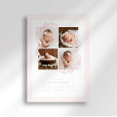 Coquette Bow 4 Frame Photo Birth Announcement Ankündigung