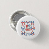 Coquette Bow 4. Juli USA Patriotic Button (Vorne & Hinten)