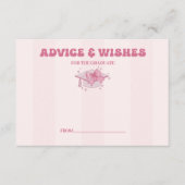 Coquette Bow Abschluss Ratschläge und Wünsche Begleitkarte (Vorderseite)