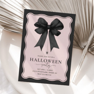 Coquette Bow Adult Halloween-Party Einladung