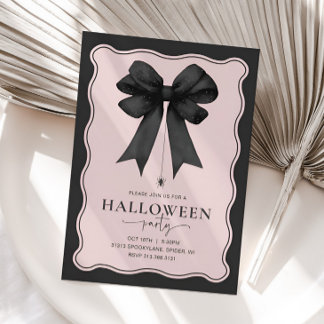 Coquette Bow Adult Halloween-Party Einladung